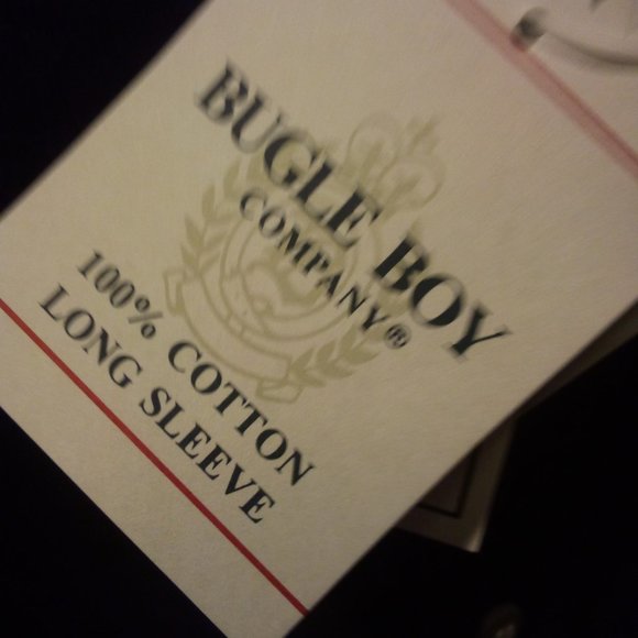 1 VINTAGE NEW BUGLE BOY LS BUTTON DOWN DRESS SHIRT MAROON SZ. SMALL - Picture 5 of 5